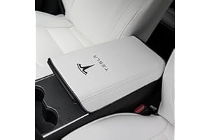WONARBY Tesla Model 3/Y Armrest Accessories - Center Console Cover for Tesla - Car Armrest Box Cover Decoration Interior for Model 3 2017-2022 2023 2024 or Model Y 2020-2022 2023 2024 - White