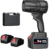 Electric Leaf Blower with 2 Batteries and Charger, 300,000RPM Electric Turbo Jet Cordless Handheld Leaf Blower for Yard Cleaning, Lawn Care, Blowing Leaves and Dust, Black