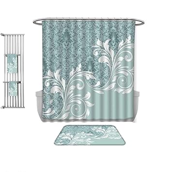 Amazon Com Qinyan Home 4 Piece Bathroom Vintage Retro Floral Ivy