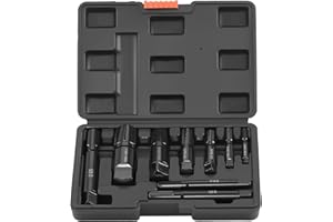VEVOR Pipe Extractor Set, 9 Pieces Heavy Duty Steel Broken Pipe Extractors, with Solid Storage Case, Cr-Mo Steel for Removing