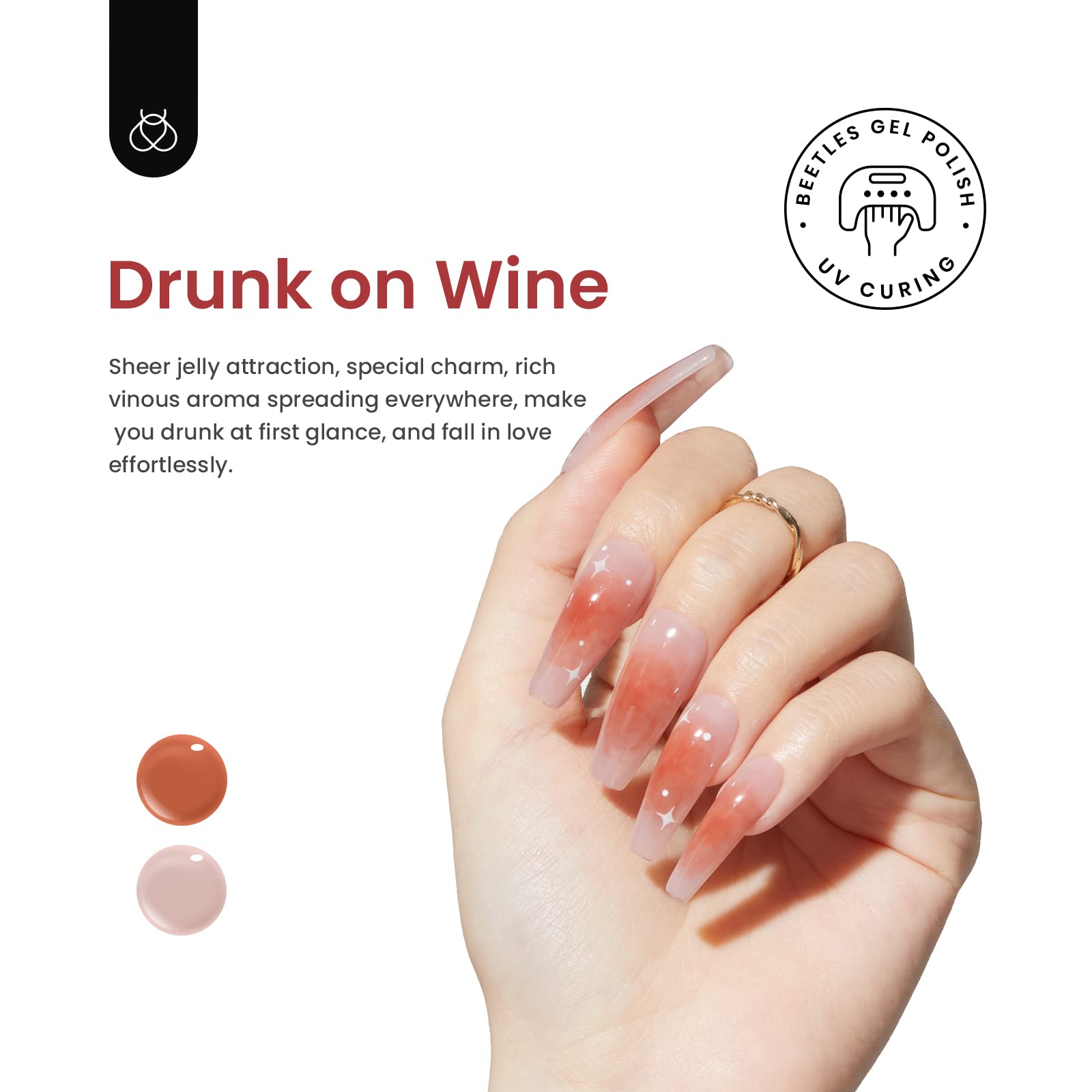 Beetles Jelly Gel Nail Polish Set, 6 Colors Nude Sheer Natural Pink Red Brown Gel Nail Polish Kit for DIY Nail Art Salon Home Gift For Women Girls - Image 2