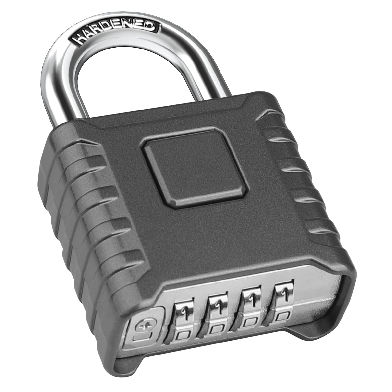 Diyife Heavy Duty Combination Padlocks Outdoor, [Weatherproof] 52mm Large 4 Digit Code Padlock with 8mm Thick 304 Stainless Steel Shackle for Garage, Home, School, Gate, Shed, Fence, Gym (Grey)