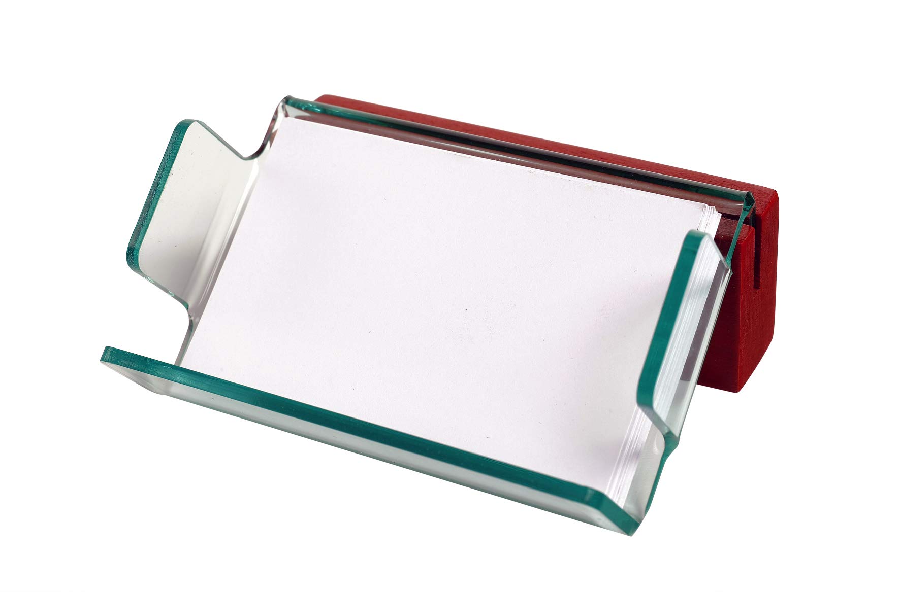 Business Card Holder in Clear Acrylic and Wood Finish