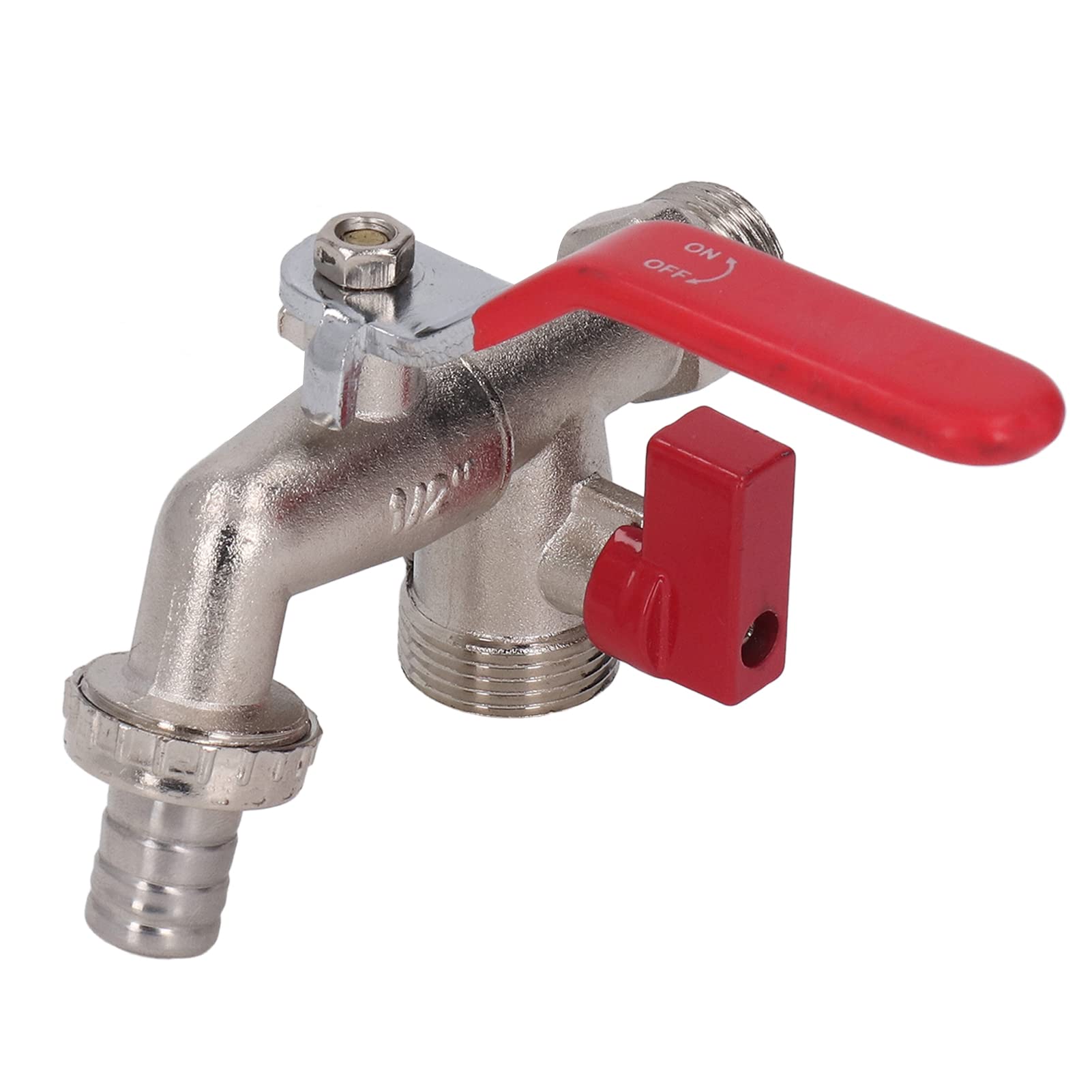 Double Outlet Faucet, Outside Taps G3/4 Inlet and G1/2 Inch G3/4 Inch Outlet Garden Tap Ball Valve Faucet