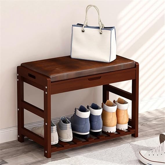 Cambio de Banco de Zapatos Simple Estante de Zapatos de Madera sólida
