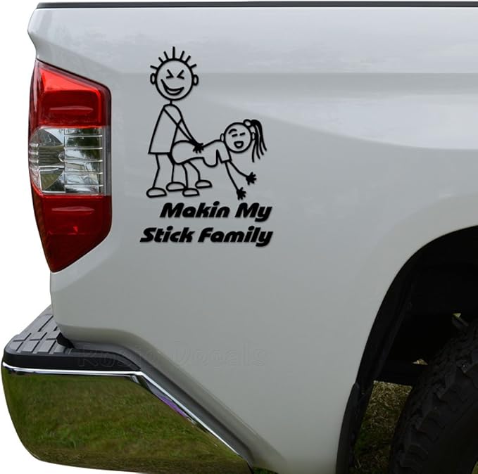 Funny Making My Stick Family Die Cut Vinyl Decal Sticker