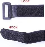 HUAYT Hook and Loop Cable Straps 1in x 31in Pack of 10 Black view 2