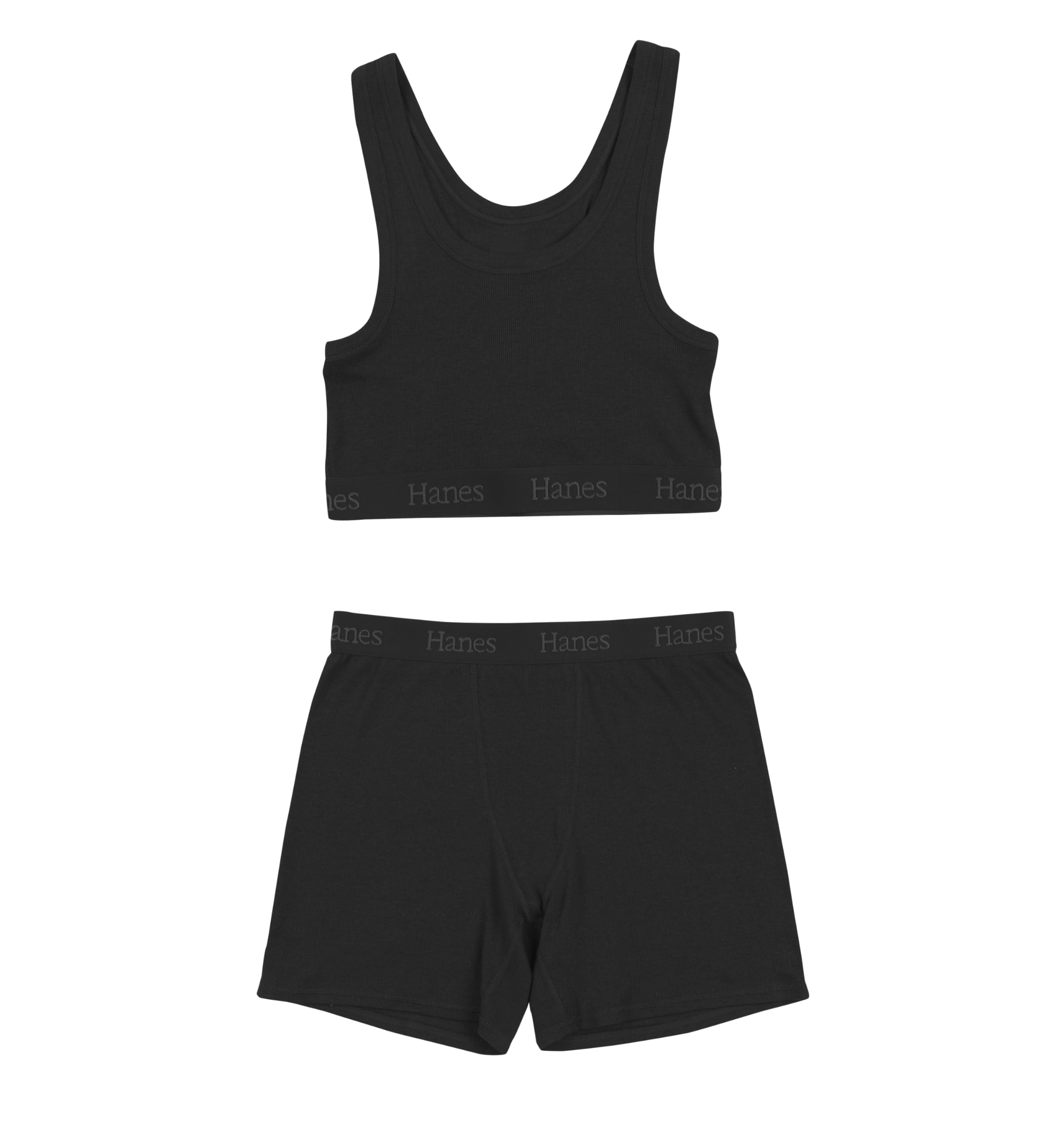 Women's 2-Piece Lounge Set RIBBED SuperSoft Cropped Baby Doll Tee & Sleep Shorts Loungewear Comfort Pajama Womenswear