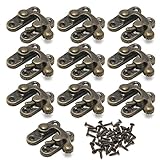 10pcs Antique Curved Buckle Horn Lock Clasp Hook,LIYUDL Jewelry Trinket Wooden Box Hasp Clasps Latch Hook Dark Bronze