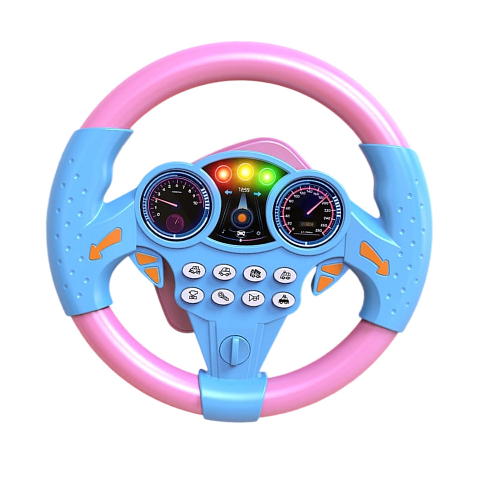 Steering Wheel, Pretend Driving Seat, Simulated Portable Driving Controller Car, Early Education Pretend Games (Powder Blue)