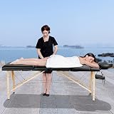 Yaheetech Portable Massage Table Folding Spa Bed 3 Section 60 cm Width Black view 2