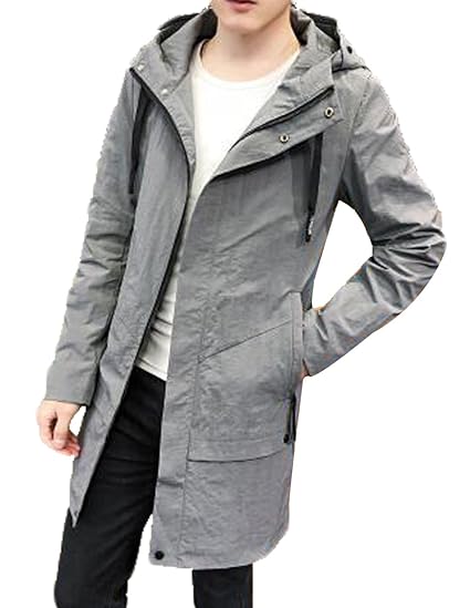 Amazon Gudeke 春 秋 スプリングコート メンズ ロング トレンチ
