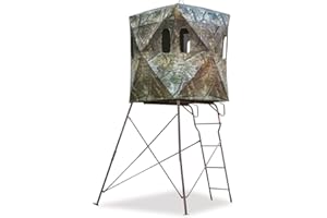Guide Gear 6 Foot Tripod Hunting Tower Blind, 2-Man Stand Elevated, Hunting Gear Equipment Accessories, 4 by 4