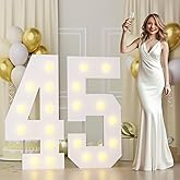 4FT 45 Marquee Numbers, Big 45 Light Up Numbers for 45th Birthday Decorations Warm Light Marquee Numbers 4 Feet Tall for Anniversary Party Decor