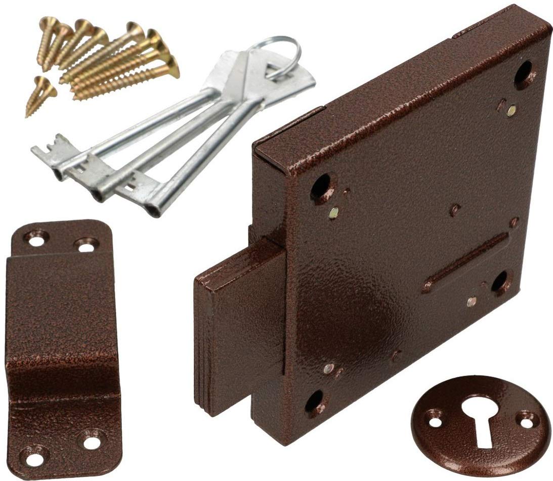 KOTARBAU Box Lock 120 x 120 mm Additional Security Lock Rustproof Solid Universal Anti-Theft Square Door Lock Cylinder Tube