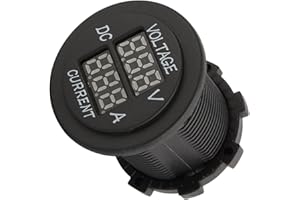 HighPrecision Car and Motorcycle DC 12-24V Dual LED Digital Voltmeter Ammeter with Overload and Grind Arenaceous Mystical/Fan