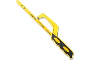 Hanpex Mini Hacksaw for Metal, Compact Hand Operate Aluminum Hack Saw with 12 Inch Flexible Bi-Metal Hacksaw Blade – Metal Cu