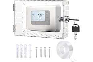 GYFVBH Thermostat Lock Box with Key - Universal Clear Thermostat Guard - Fits 6.5''*4.72''*2.2'' or Smaller - Modern Style - 