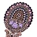 MOIOM Vintage Foldable Peacock Spread Tail Pattern Makeup Hand/Table Mirror,Decorative Mirror (Copper Red)