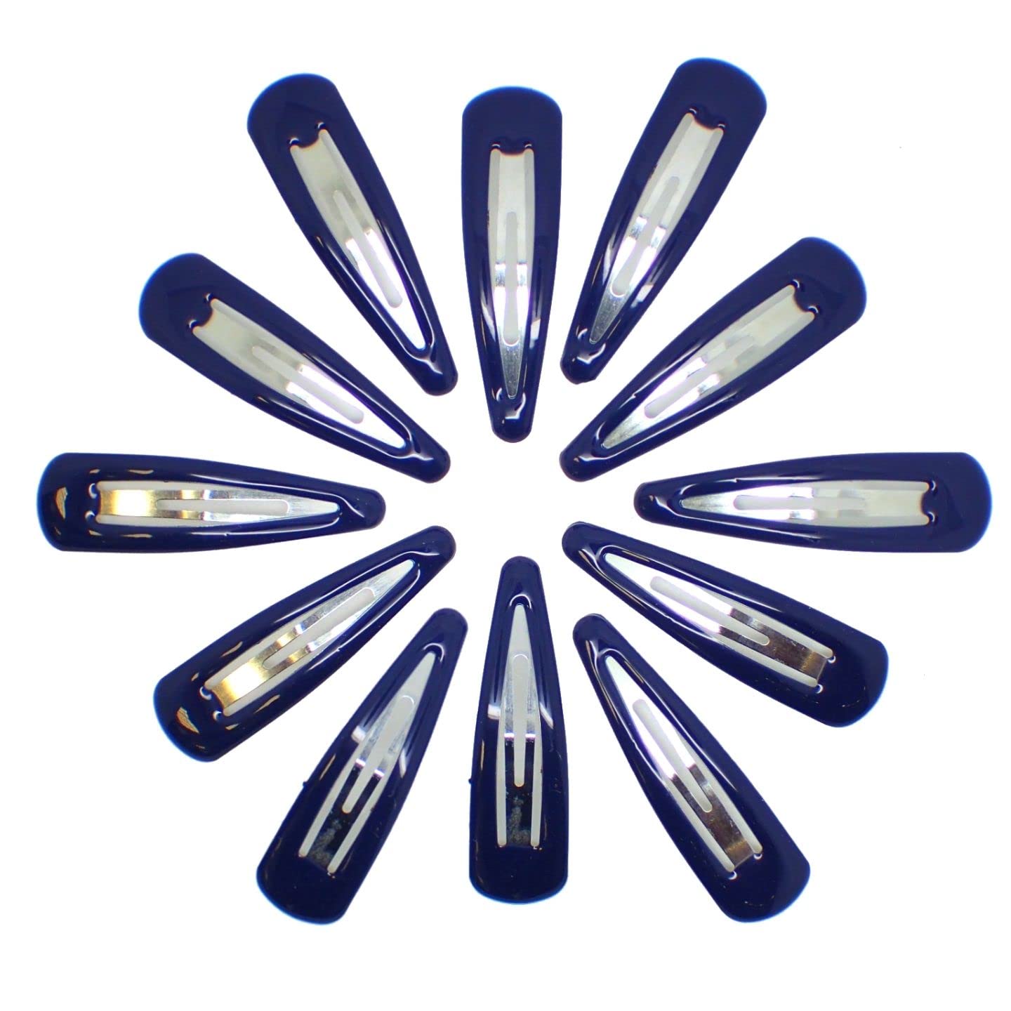 Topkids Accessories 12pc Snap Clips 5cm / 2" Snap Hair Clips Women Girls Kids Sectioning Slide Hair Grip Styling Fine Hair Thick Hair Bendies Sleepies School Uniform Colours Epoxy (Navy)