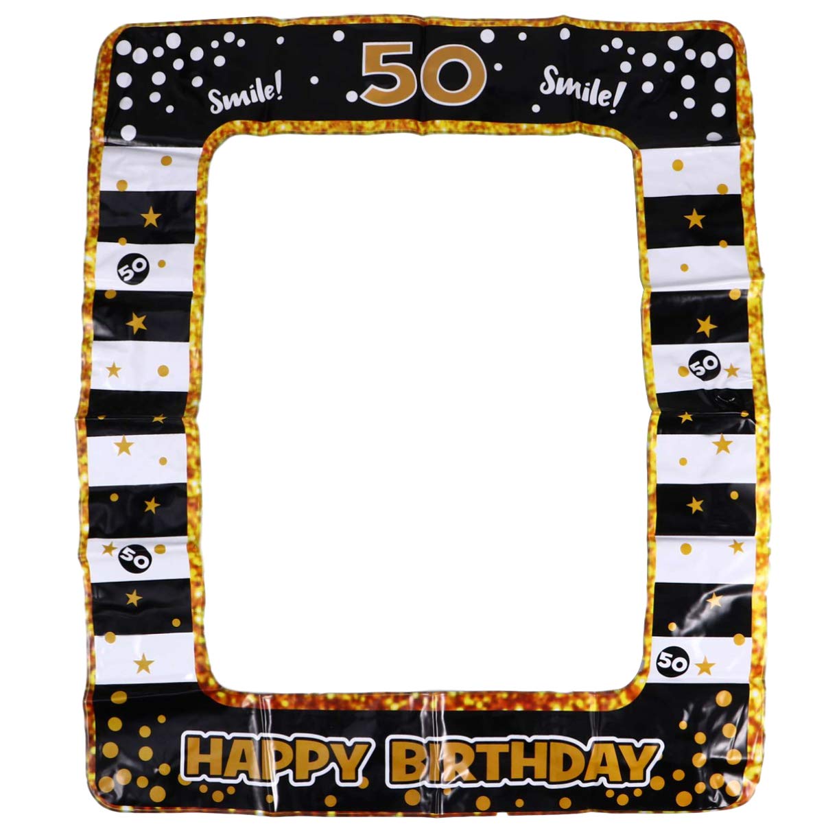 PRETYZOOM Inflatable Picture Frame Photo Booth Props Party Decorations for Birthday Party Supplies (Age 50)