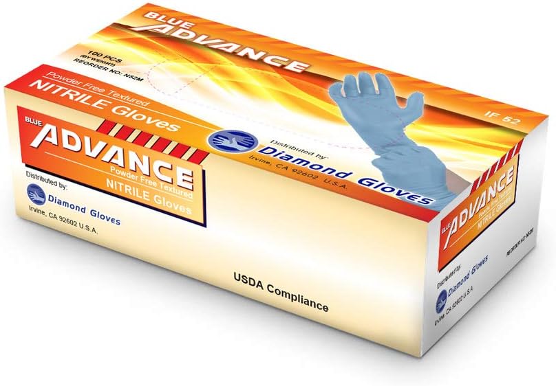 Diamond Gloves Advance IF 52 Exam Powder Free Blue Nitrile