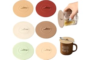 6 Pcs Silicone Lids for Cups, Reusable Anti-Dust Drink Covers, Cute Colorful Silicone Mug Covers for Hot & Cold Drinks, Food 