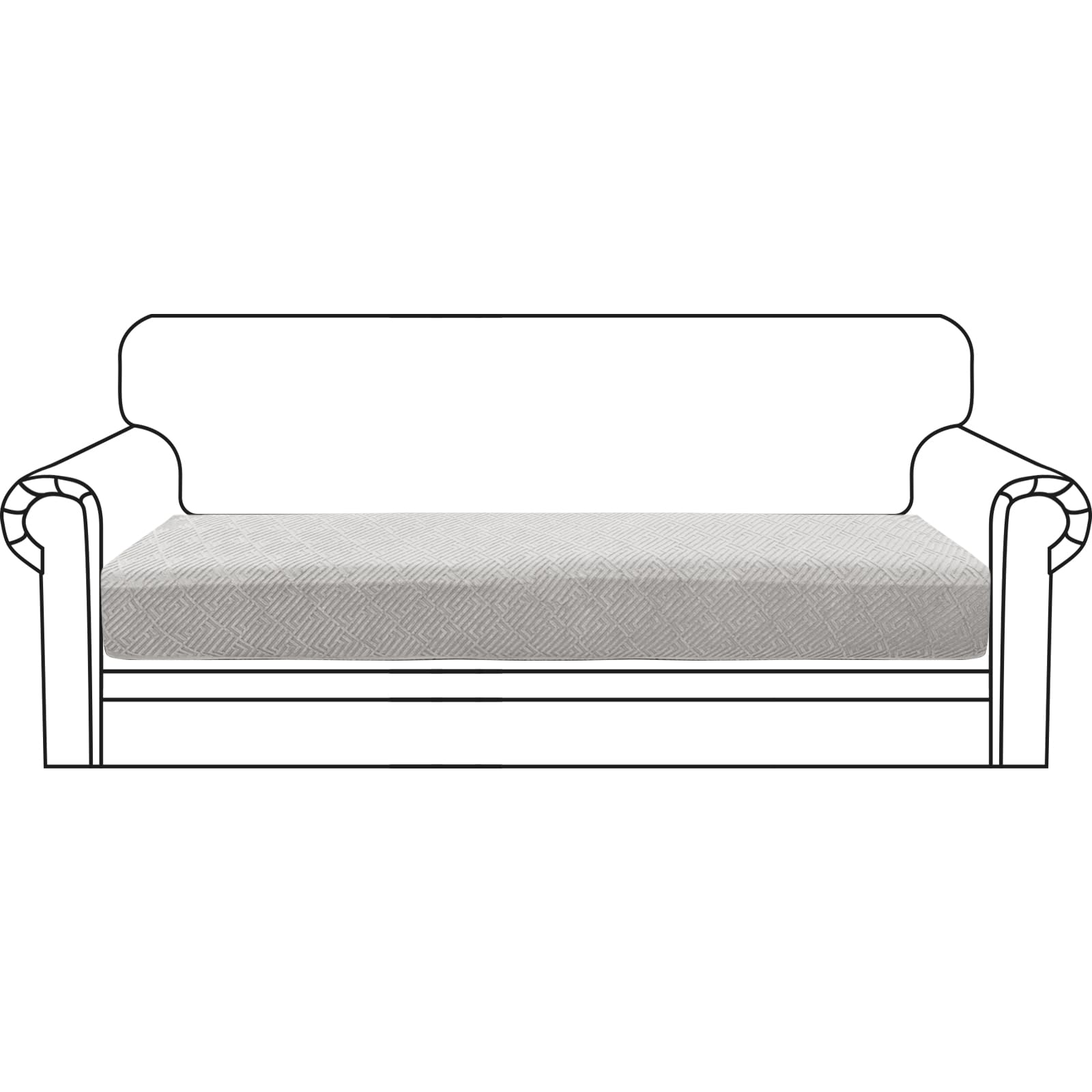 CHELZEN Super Stretch Sofa Seat Cushion Cover, Fitted Sofa Cushion Slipcovers, Soft Couch Cushion Covers, Furniture Protector with Elastic Bottom (3 Seater, Silver Gray)