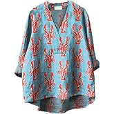 Akivide Womens V Neck Retro Boho Floral Printed Long Sleeve Shirt 2025 Fall Trendy Casual Loose Plus Size Blouse Tops