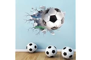 TOARTi 3D Football Wall Stickers Football Wall Decals for Boys Room Soccer Football Wall Art Decal for Boys Bedroom Soccer Ro