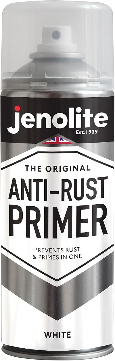 Jenolite Anti-Rust Primer Spray Paint White 400ml High Performance Primer