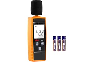 LEERCHUNAG Decibel Meter, Portable SPL Meter (Sound Pressure Level Meter), Digital Noise Meter, Range 30-130dB(A) db Meter, Noise Volume Measuring Instrument, Sound Monitoring Tester (Battery Included) Yellow