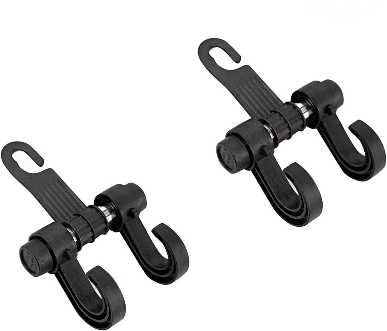 2 Pcs Car Hooks Car Seat Back Hooks Vehicle Back Seat Hidden Headrest Hanger, Universal Holder for Handbag, Grocery Shopping Bag, Cloth Coat (2 PCS with two hooks)