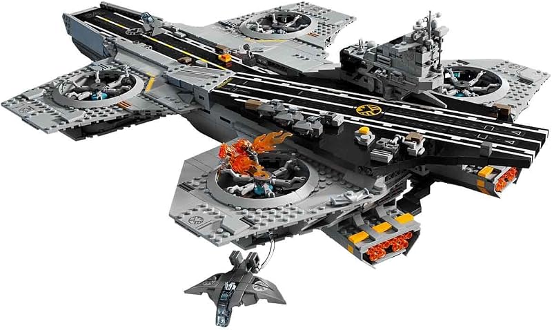 ǀ Marvel S.H.I.E.L.D.-Helicarrier - Flugzeugträger Modellbau für Erwachsene - 6 Minifiguren inkl. Captain America & Nick Fury - DIY Regaldeko - Avengers Geschenk für Fans - 76354