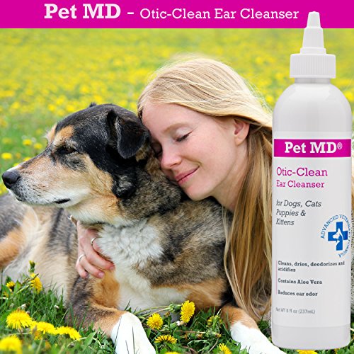 Pet MD Otic Clean Dog Ear Cleaner for Cats and Dogs Effective Against