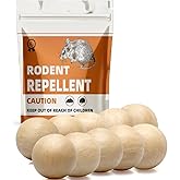 Rodent Repellent Indoor, Peppermint Oil Mouse Repellent, Mice Repellent Balls for Indoor Outdoor, Rodents Repellent for House, Rat Deterrent, Moth Balls for Outdoor Use - 10 Pack