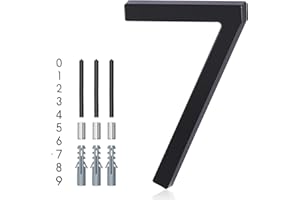 Floating House Number 7, YIPLED 6 Inch Modern House Numbers for Home, Mailbox, Street (Black)