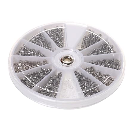 MagiDeal Edelstahl Schrauben Set, Mini Schrauben - Ersatzteile für Brillen, Sonnenbrillen, Handy Reparatur, Passend auch für 