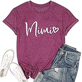 COLORFUL BLING Grandma Shirt for Women in My Nana Era Letter Print Tshirt Mimi Gigi Casual Top Funny Crewneck Graphic Tee