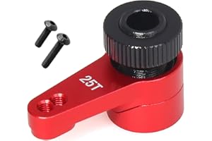 RCJTCQX Aluminum 25T Servo Arm Servo Saver Set Upgrade Parts for Axial 1/10 RBX10 SCX10 90046 Capra 1.9 UTB LOSI 1/8 LMT Solid AXLE 4WD Monster Truck LOS04022 RC Car(Red)