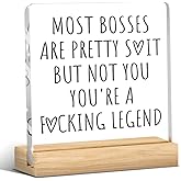 Best Boss Gifts You're A Legend Boss Desk Decor Acrylic Desk Plaque Sign with Wood Stand Home Office Sign Appreciation Keepsake