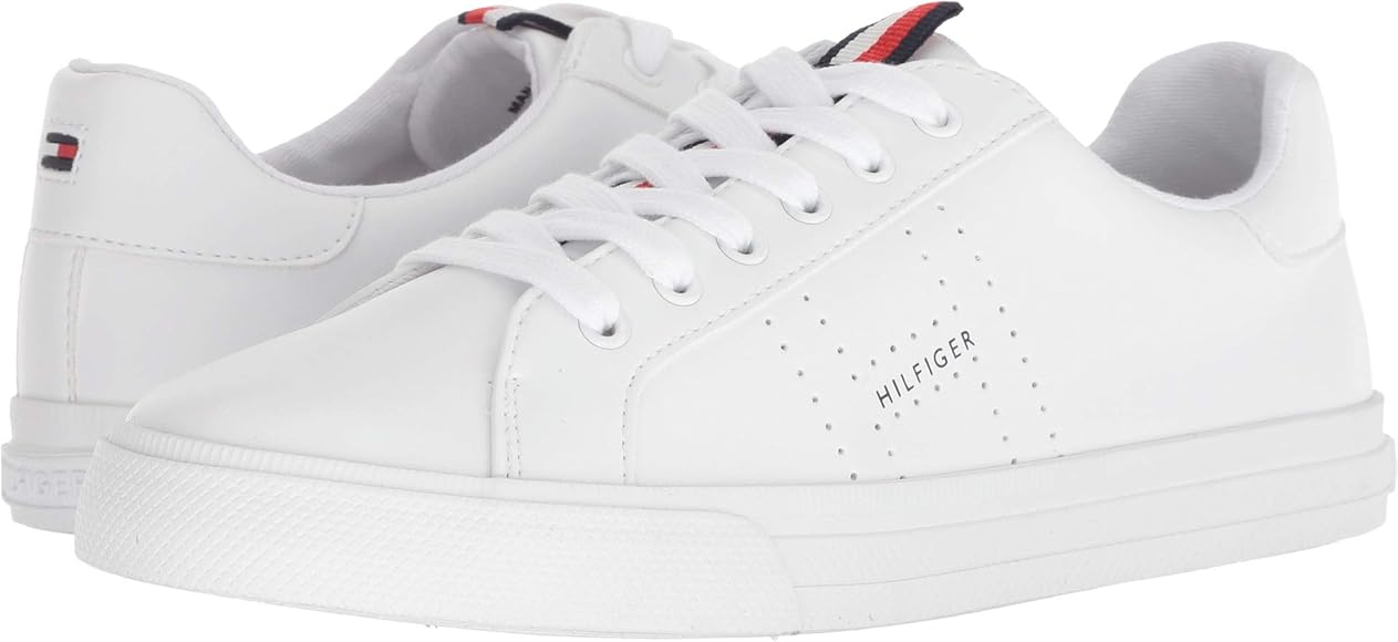 tommy hilfiger perforated leather trainers