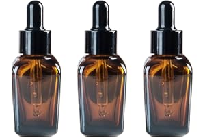 3Pcs 100ml/3.4oz Amber Glass Dropper Bottles Empty Refillable Essential Oil Bottles Cosmetic Sample Packing Container with Gl