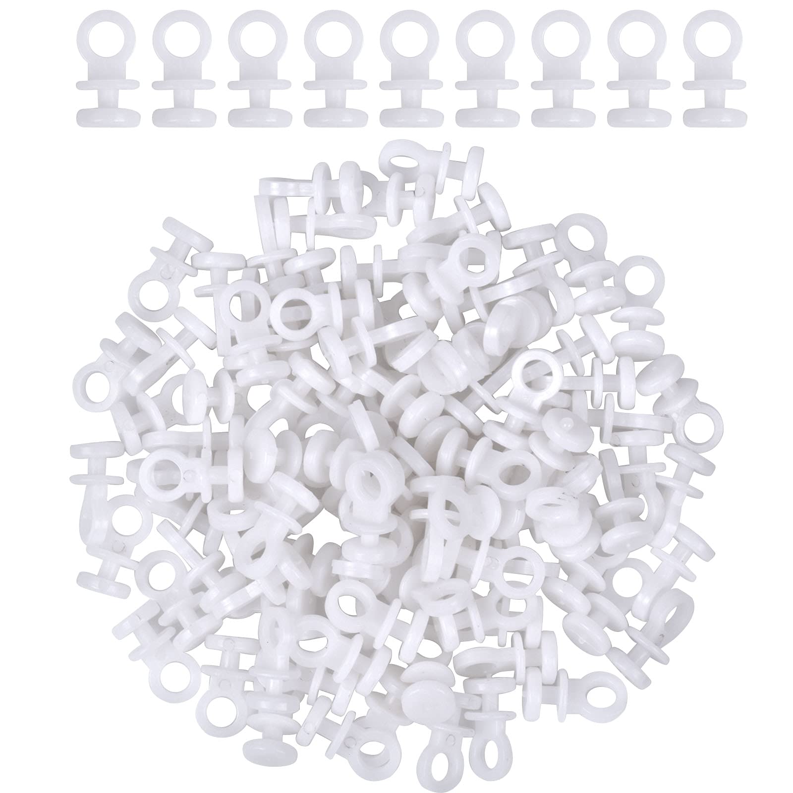 100Pack 9mm Curtain Track Glider Hooks - Effortless Gliding Rail Slider Hooks Rollers Runner Wheel for Window Door Shower