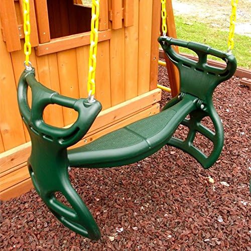 Best Kids Toddler Swing Set Glider Seat Chair Rider- Fun Year Round For Kids from 2-8 Years Old- Molded Plastic Seating For Two Riders Plastic Molded Chains Extra Strength For Safety Durability