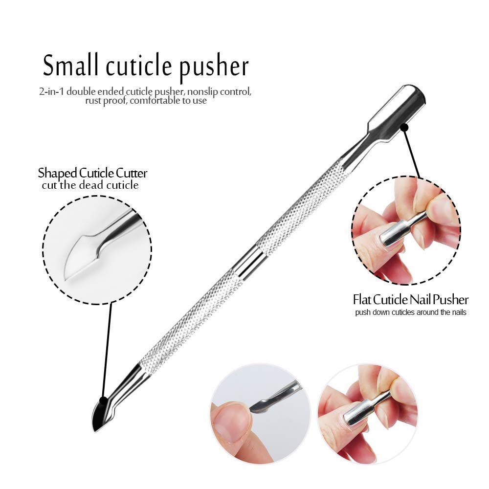 Cuticle Pusher and Cutter, YGDZ 3PCS Stainless Steel Manicure Pedicure Remover Tools Metal Cuticle Peeler Scraper for Fingernails and Toenails: Beauty