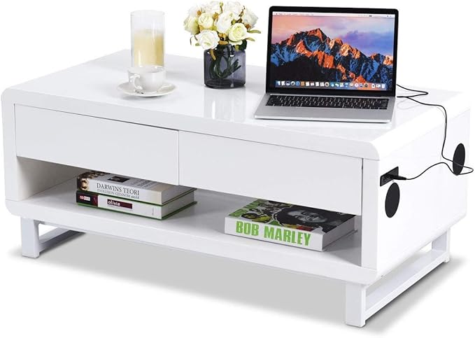 Amazon Com Bluetooth Speakers Drawer Led Light Modern Coffee
