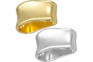 Winsyison 2pcs Silk Scarf Ring, Metal Silk Scarves Shawl Clip, Minimalist Geometric Scarf Slide Buckle Brooches Clothing Accessories for Women- Gold & Silver