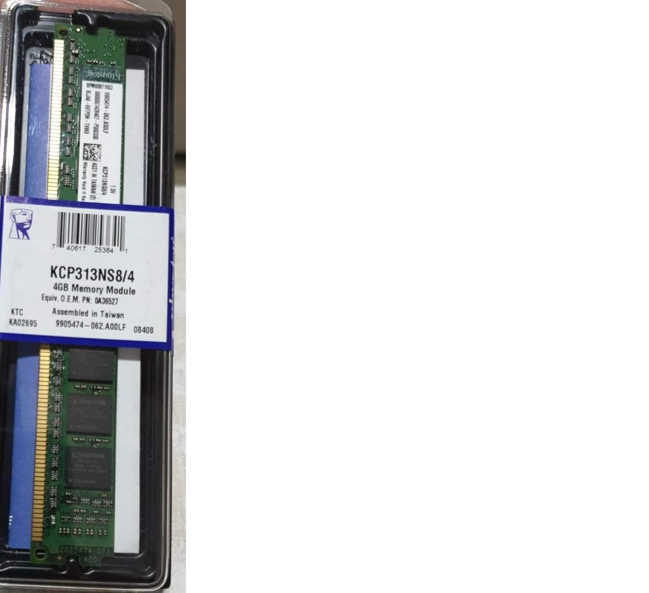 Kingston KCP313NS8/4 4 GB 1333 MHz DDR3 1.5 V CL9 240-Pin UDIMM Desktop Internal Memory
