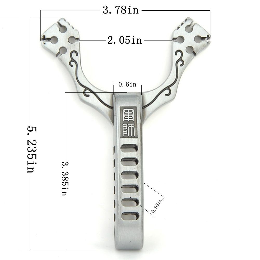 FRIENDLY Slingshot With Quality Rubber Bands Powerful For Outdoor Sport (Silver)